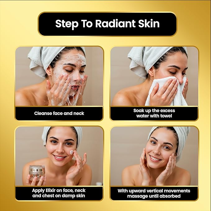 Elixir Day Cream Luxurious Silk Anti-Aging Cream NO Preservatives or Parabens. For All Skin Types,Targets Wrinkles Face,Neck & Decollate Over 50 Skin Nutrients,Collagen,Squalene & Repair Vitamins