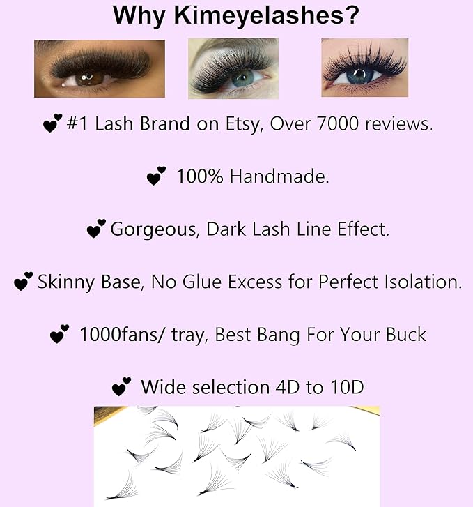 9D - 0.07 C and D Curl 1000 Premade volume fans loose Fans, Handmade eyelash extensions supplies Russian volume lash promade fan (9D - 0.07 - Curl D, 11mm)