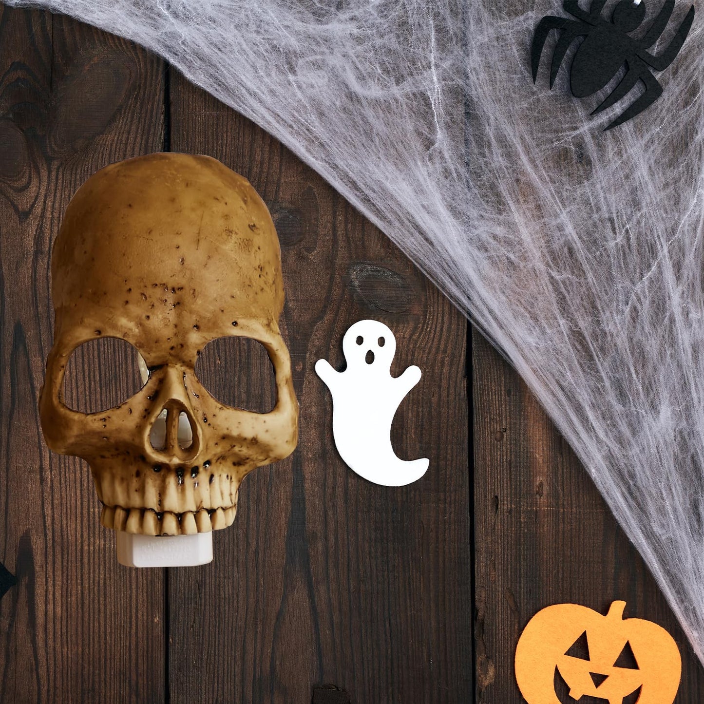 chefensty Human Skull Light Night Light,Halloween Night Light,2023 New Halloween Skull Night Light,Halloween Horrible Light Decoration for Halloween Party and Home Decor (Grey)