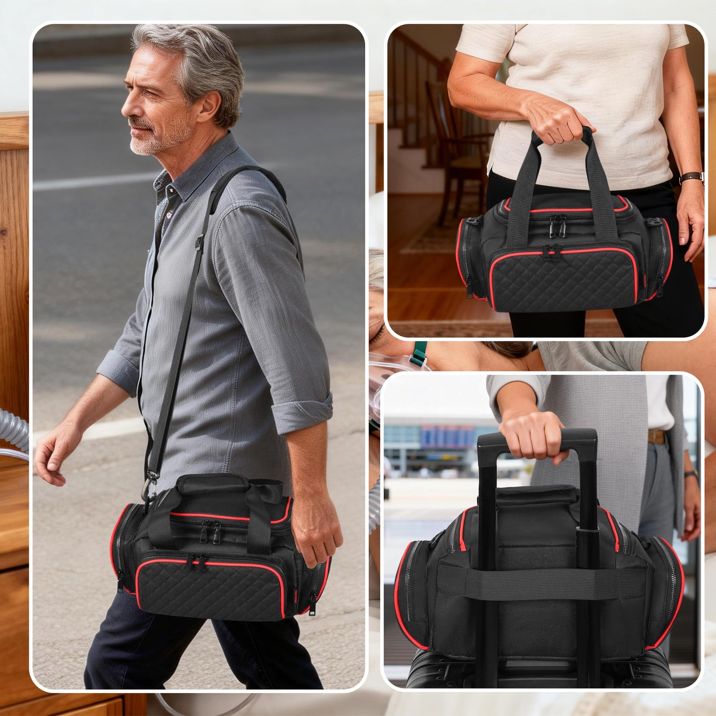 FURIMETY CPAP Travel Bag Compatible with ResMed AirSense 10, Portable CPAP Supplies Bag for AirSense 11, AirSense 10 Elite, AirStart 10, Philips Dreamstation, 3B Medical Luna G3, XT Fit, Black