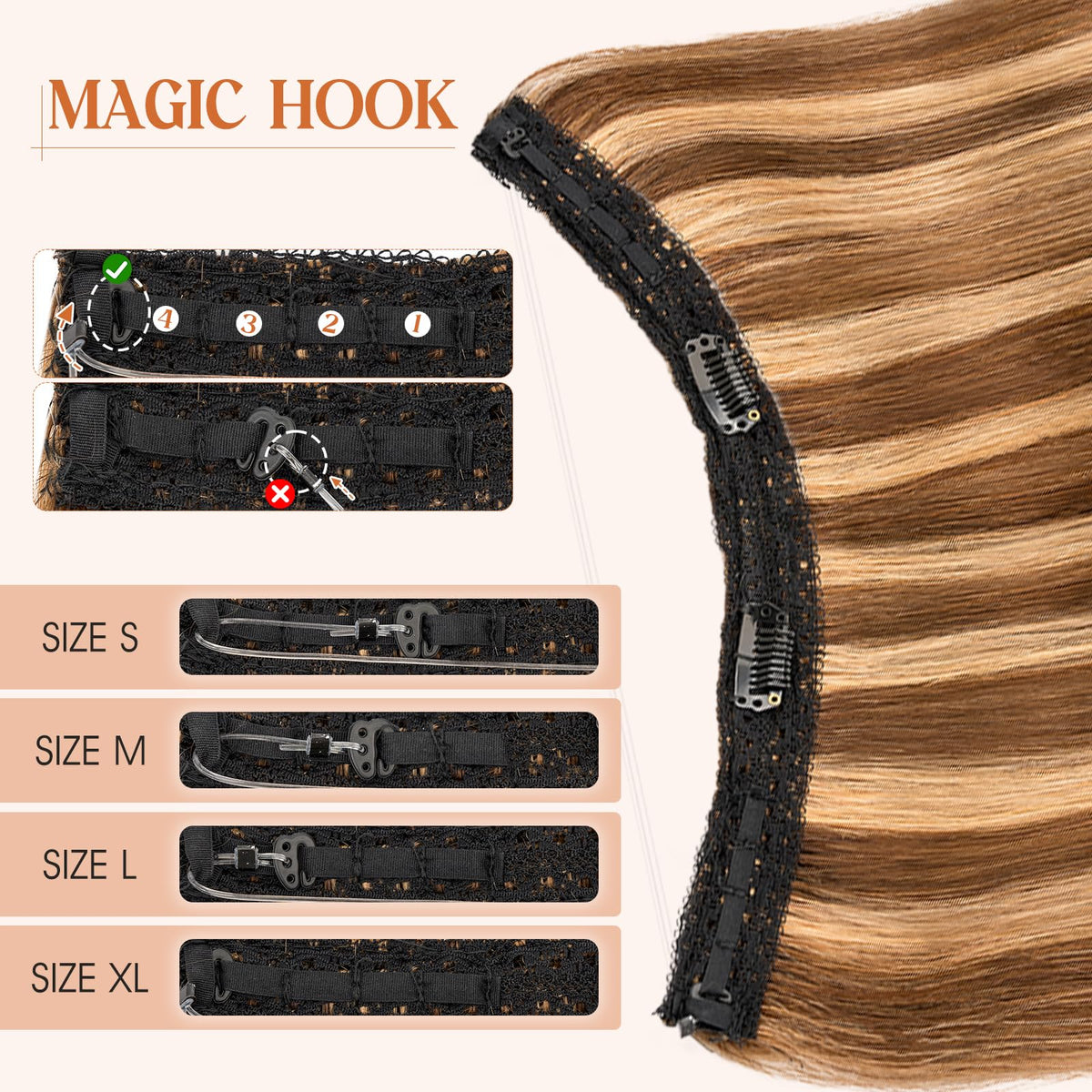 S-noilite Halo Hair Extensions Real Human Hair 14inch Short Straight Halo Hair Extensions for Women Adjustable Medium Brown/Dark