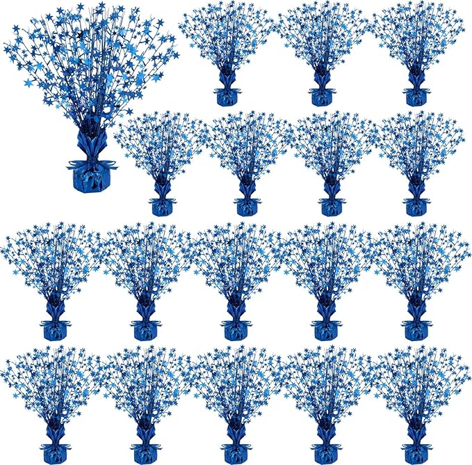 Crowye 18 Pcs Foil Spray Centerpiece Valentine's Day Table Decoration Winter Party Star Burst Metallic Table Centerpieces ...