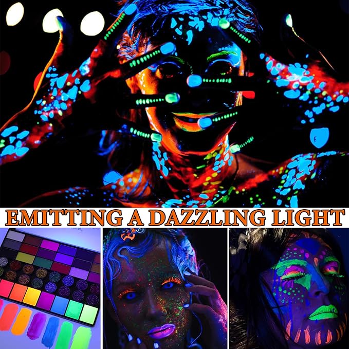 42 Colors Bruise Wheel for Special Effects,Halloween Face Body Paint SFX Makeup,Light Green Witch Zombie Gamora Face Body Paint Oil Based Cosplay Theatrical Halloween Makeup Kit