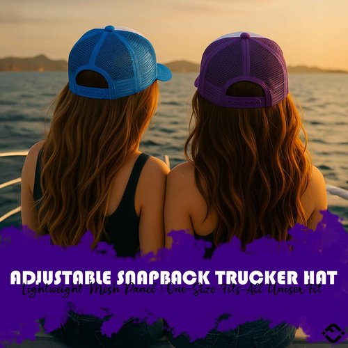 Funky Junque Neon Trucker Hat for Women Foam Mesh Snapback Fun Party Hat for Spring Break Girls Trip - Pack of 8 Savage