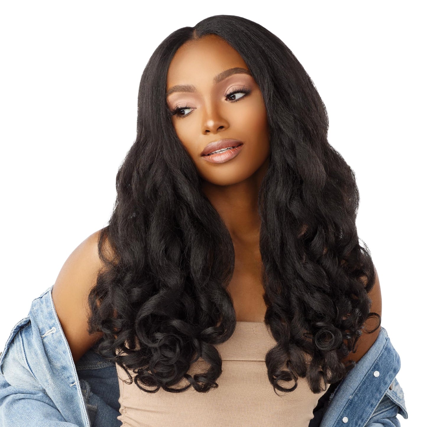 Sensationnel Curls kinksandco clip in - top lady 18 inch easy to use clips for natural 3c to 4c hair textures (2 DARKBROWN)