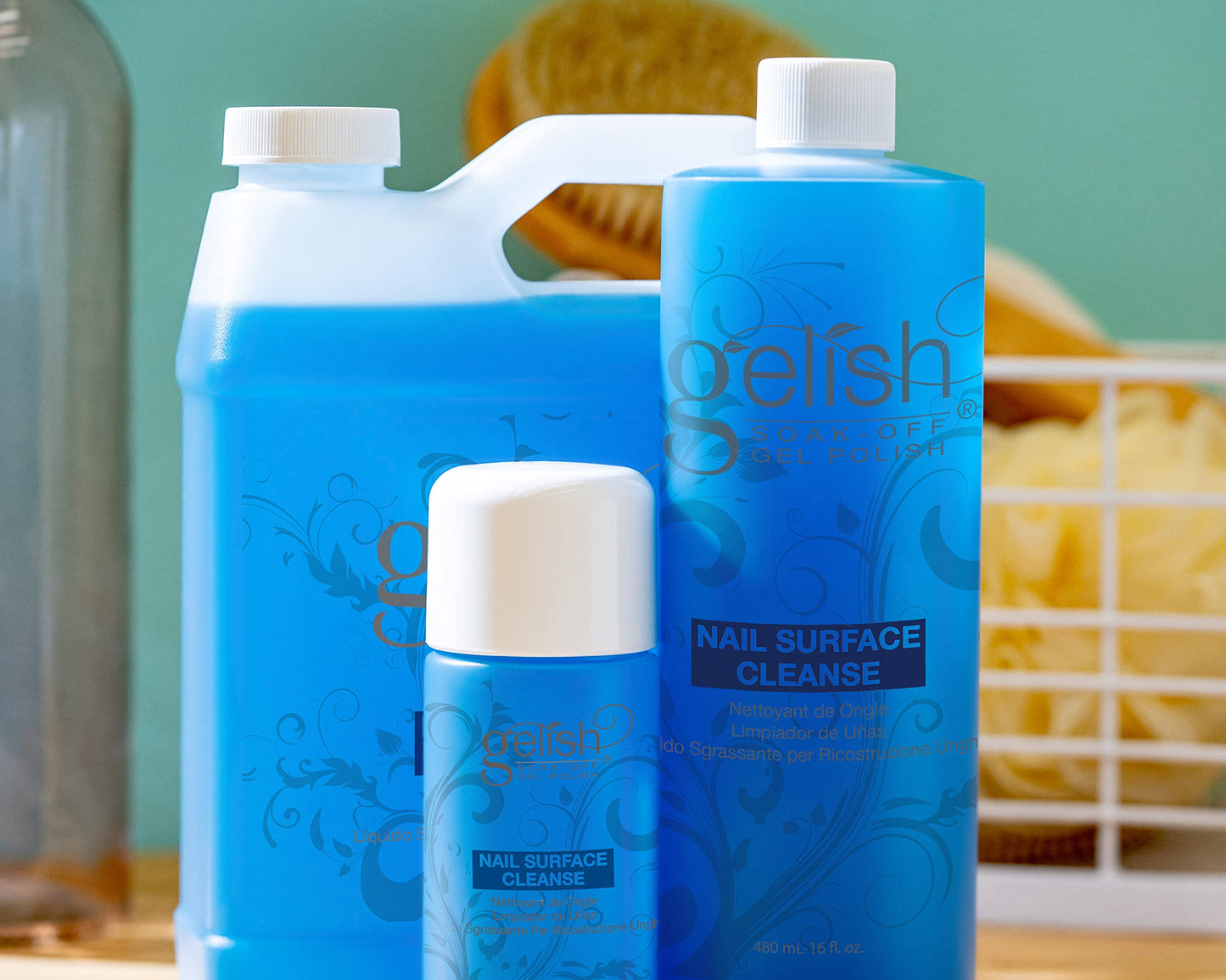 Gelish Nail Surface Cleanse - Gel Top Coat Nail Cleaner, Removes Tacky Residue, High-Shine Finish, Skin-Safe Formula, Smooth & G