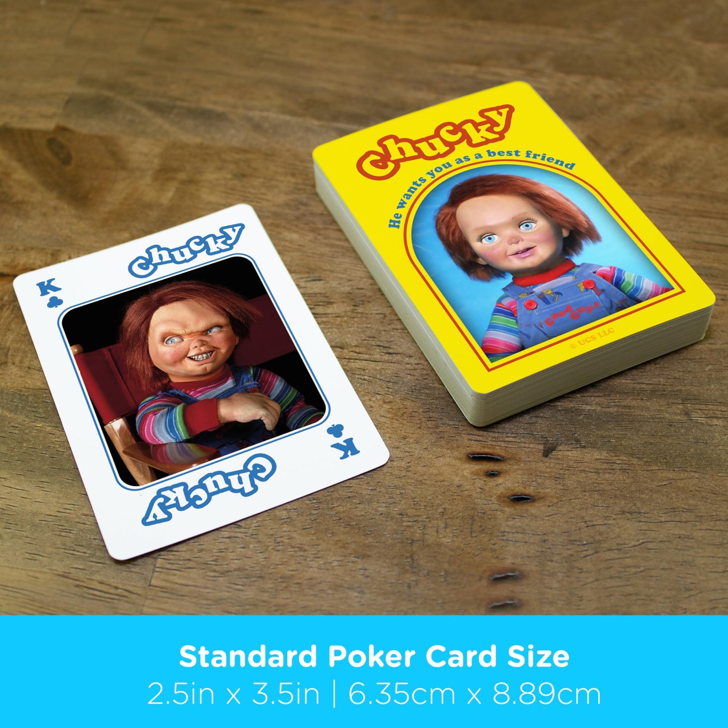 AQUARIUS Chucky Playing Cards - Chucky Themed Deck of Cards for Your Favorite Card Games - Officially Licensed Chucky Merchandise & Collectibles - Poker Size with Linen Finish