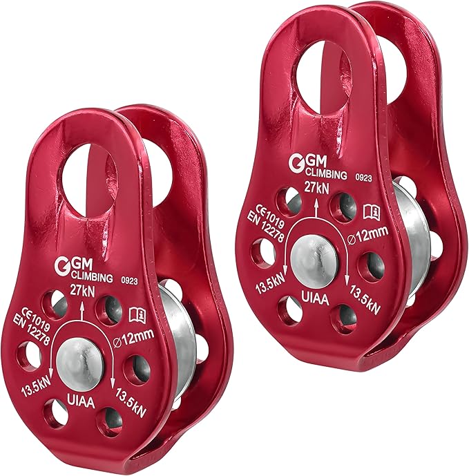 GM CLIMBING Fixed Micro Pulley 27kN CE UIAA Certified Slack Tender for Hitch Tending