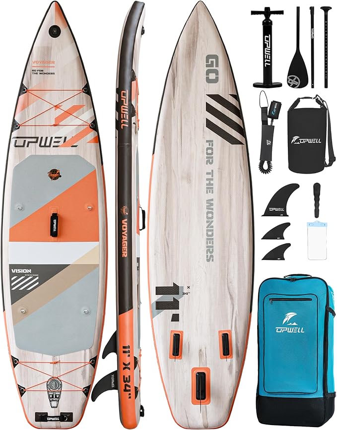 UPWELL 11’6”/11'2”/11'/10'8”/10'6”/10'2” Inflatable Stand Up Paddle Board with sup Accessories Including Backpack, Repairi...