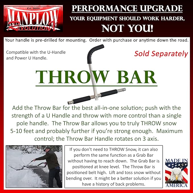MANPLOW RevolutionX Snow Pusher with U Handle (32 Inch)