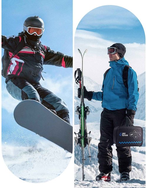 JOYTUTUS Ski Snowboard Wax Kit, Complete and Portable Snowboard Ski Tuning Kit with Dual Voltages Wax Iron, Snowflake Wax, Edge Tuner, 3 Brush Kit, 2 Wax Scraper, 4 Ptex