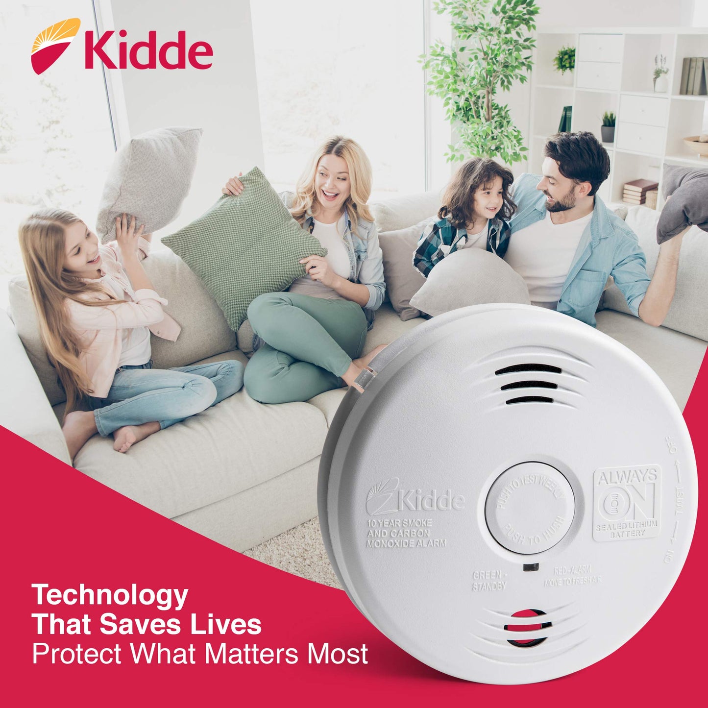 Kidde Smoke and Carbon Monoxide Detector Alarm with Voice Warning | Hardwired w/10 Year Lithium Battery Backup | Interconnectable | Model # i12010SCO, White
