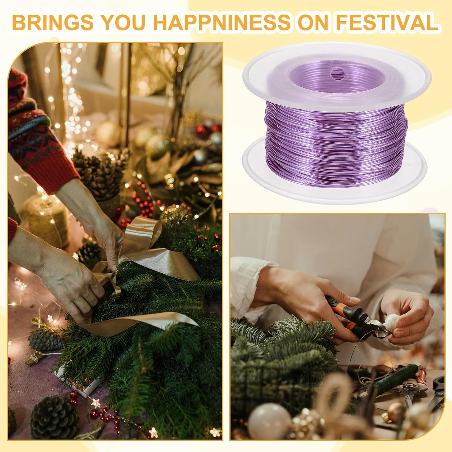 uxcell 20 Gauge / 0.8mm Anodized Aluminum Wire for Jewelry Craft Making, 102 Feet Bendable Flexible Wire for DIY Home Decor Gardening Sculpture, Light Purple