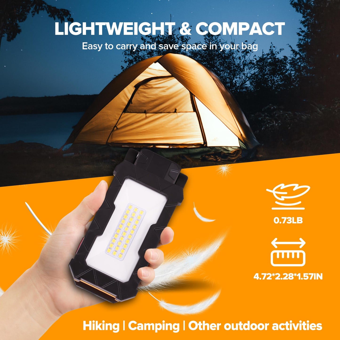 LUTEC Rechargeable Work Light, 1000 Lumens LED Magnetic Light with Magnetic Base and Hanging Hook，360°Rotate and 200°Swivel for Car Repair, Emergency and Camping-2 Pack