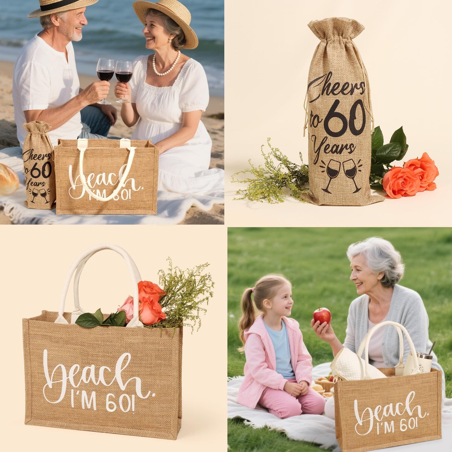JOLYKAKI 60th Birthday Gifts for Women, 60 Birthday Gifts Ideas for Her, 60 Years Old Gift Baskets, Best 60 Fabulous 1965 Birthday Gifts Basket for Mom Sister Friend Wife Daughter Coworker