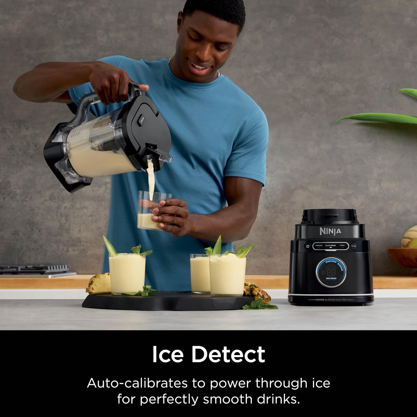 Ninja Full Size & Personal Blender I All-in-One | For-Smoothies, Food and More | BlendSense Tech I Includes 72 oz. Pitcher & (2) 24 oz. To-Go Cups with Lids | 1800 Peak Watt | Black | TB301