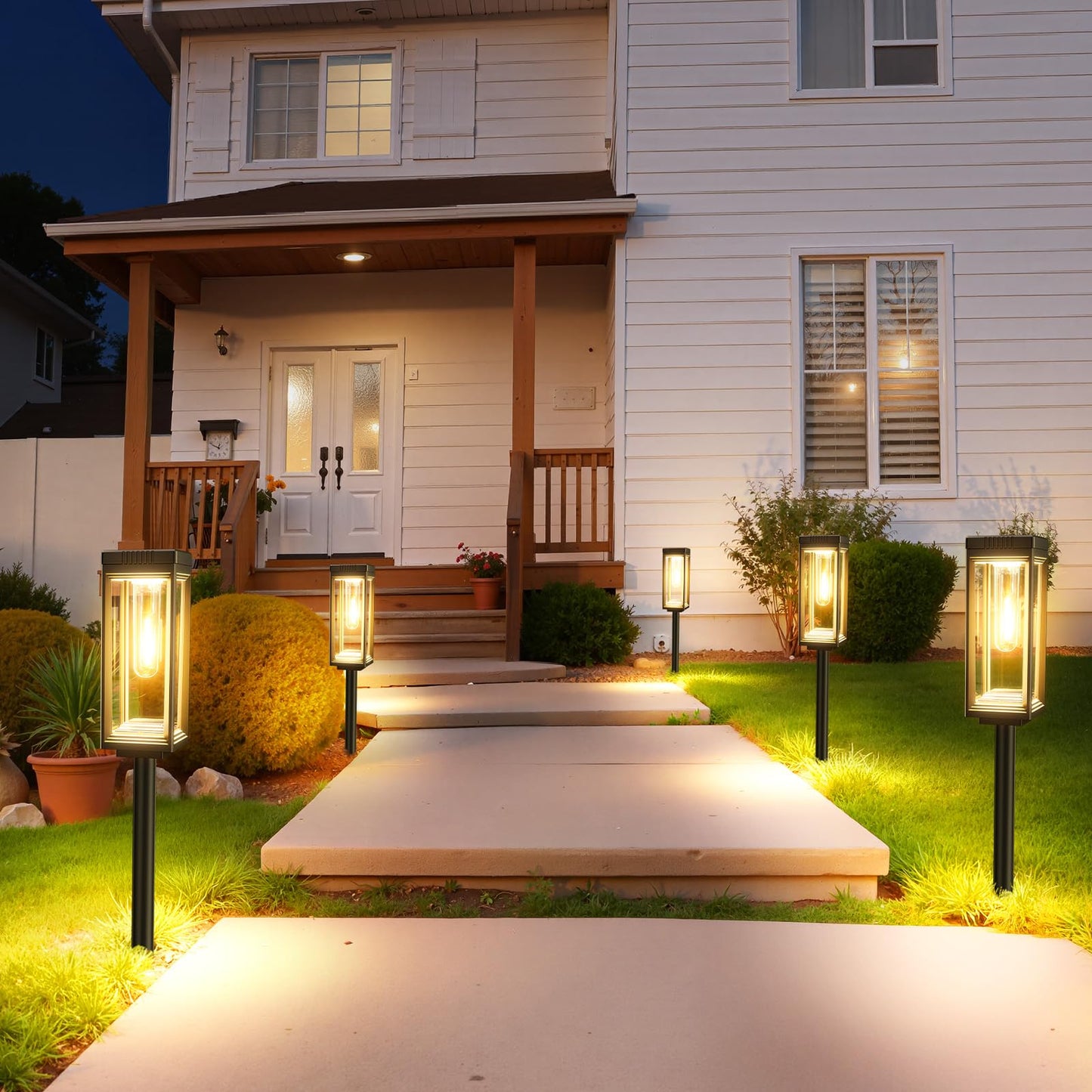Bright Solar Pathway Lights Outdoor, 8 Pack Solar Powered Garden Lights Waterproof, Auto On/Off Dusk to Dawn Up to 15 Hrs Outdoor Lighting for Pathway Yard Walkway Driveway Patio Decor Landscape