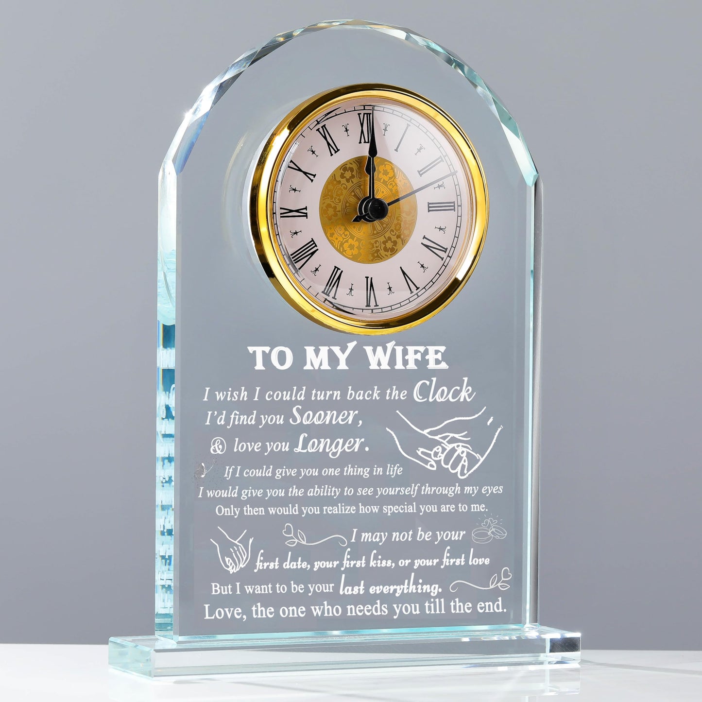 Movdyka Gifts for Wife from Husband Unique - Crystal Clock Gifts Personalized Gifts for My Lover Who Has Everything - Birthday Anniversary Wedding Present Ideas for Wife