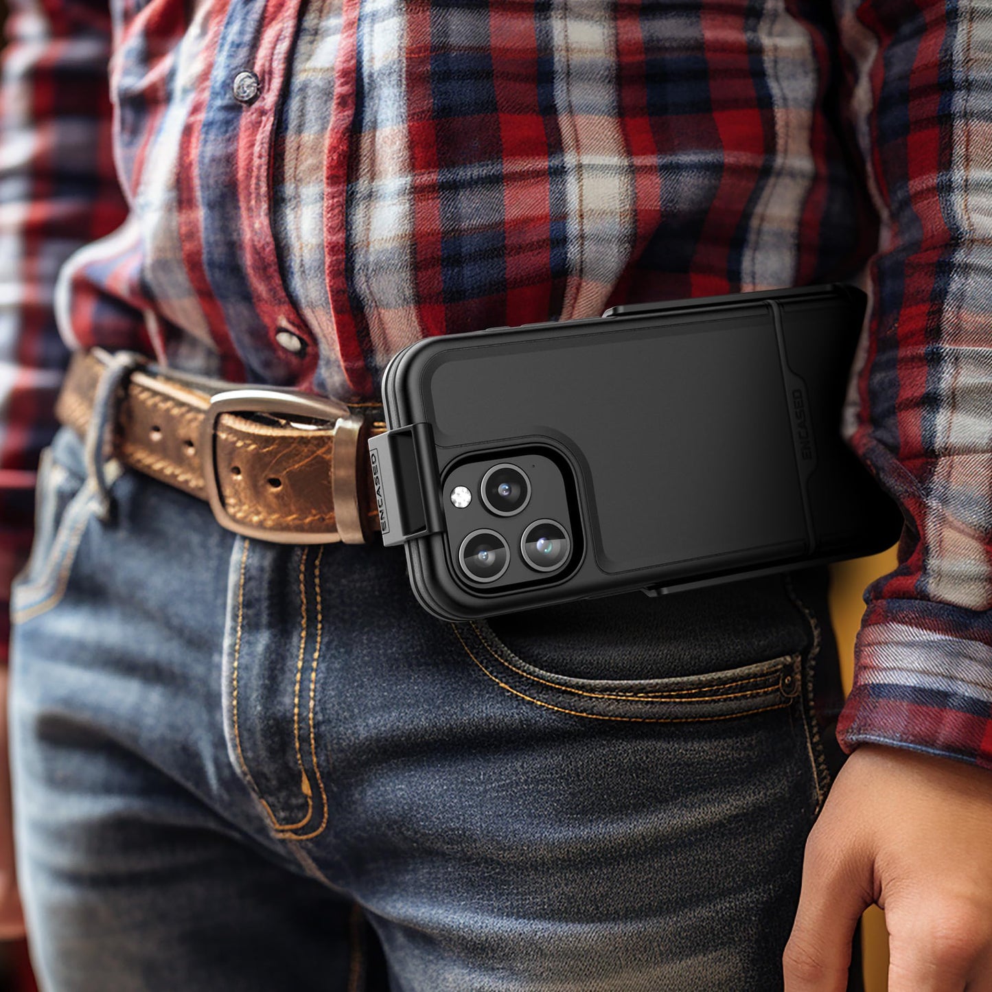Protective Belt Case Designed For Iphone 15 Pro Max With Holster Clip [Rebel Series] Shockproof Heavy Duty Cover With Phone Hold