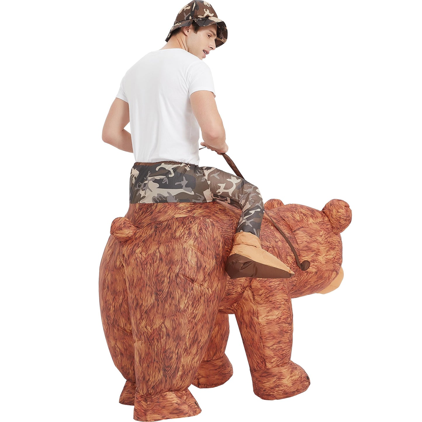One Casa Bear Inflatable Costume Riding Bear Air Blow up Funny Fancy Dress Party Halloween Costume for Adult