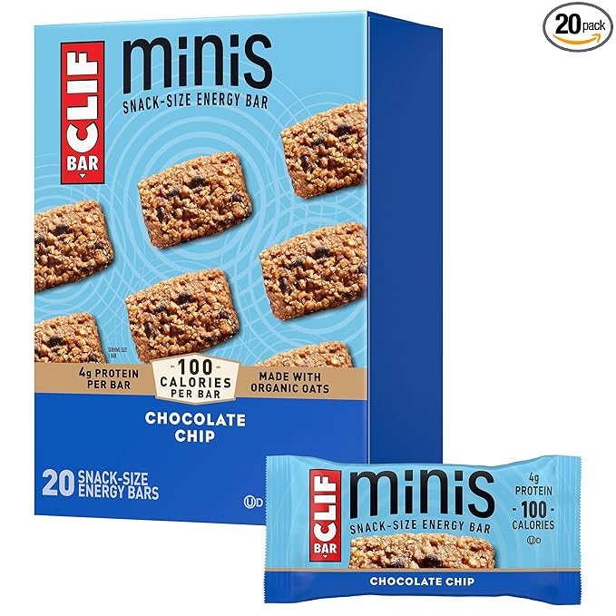 CLIF BAR Minis - Chocolate Chip - Made with Organic Oats - 4g Protein - Non-GMO - Plant Based - Snack-Size Energy Bars - ...