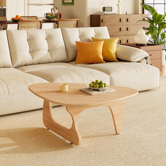 LUCKIIA Coffee Tables Wood Small Farmhouse Coffee Table Mid-Century Modern Wood Center Table for Living Room, Original, 35 Inch