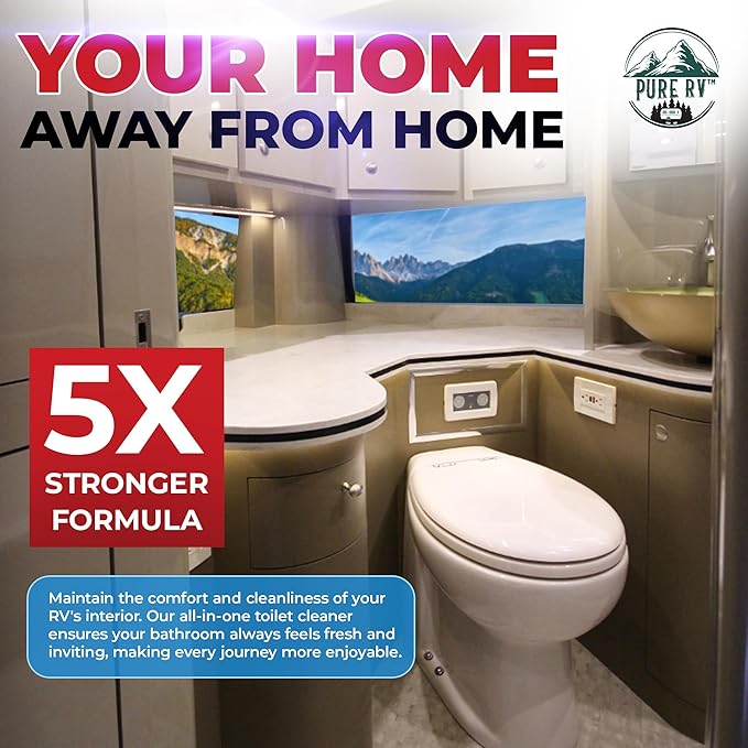 RV Toilet Bowl Cleaner with Easy Squirt Top - Best Septic Safe Toilet Bowl Cleaner (32 oz) - 5X Stronger Stain & Odor Eliminator - RV Toilet Cleaner - Sensor Safe & Non-Acid Formula