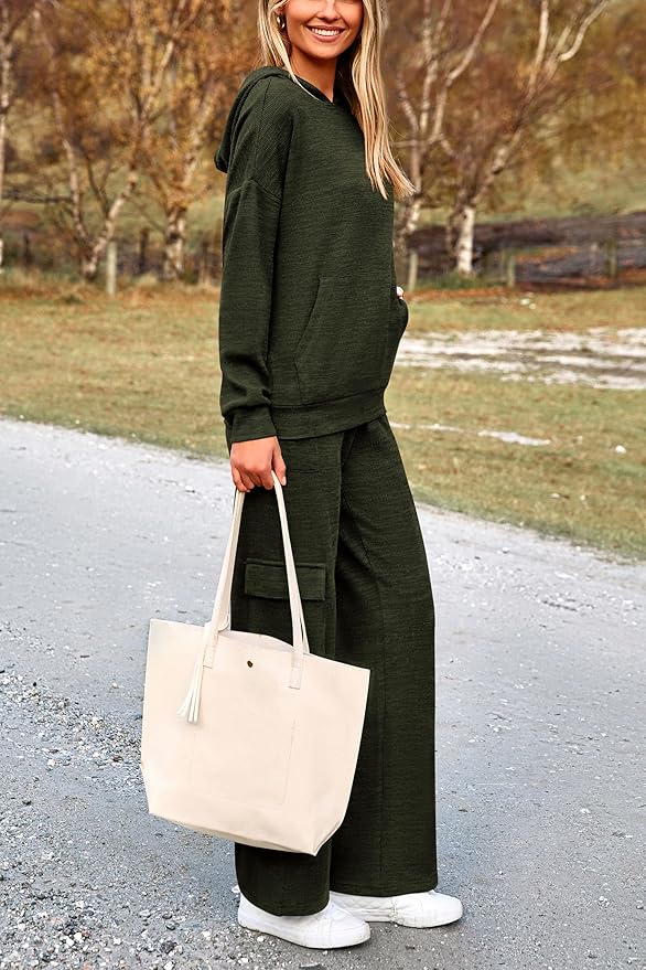 PRETTYGARDEN 2 Piece Sets for Women Fall 2026 Sweatsuits Outfits Lounge Matching Hoodie Set Travel Track Suits Winter Clothes