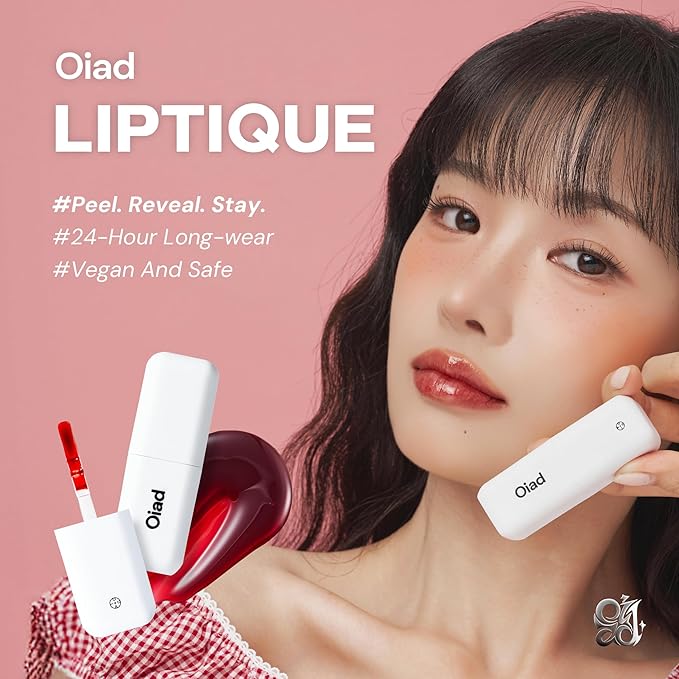 Liptique Korean Lip Stain Peel Off - 24 Hour Long Lasting Lip Tattoo, Waterproof & Transfer Proof, Nourishing & Hydrating Lip Tint for Women, Instant Plumping Lip Tints Peel Off (002 ODDPIN)