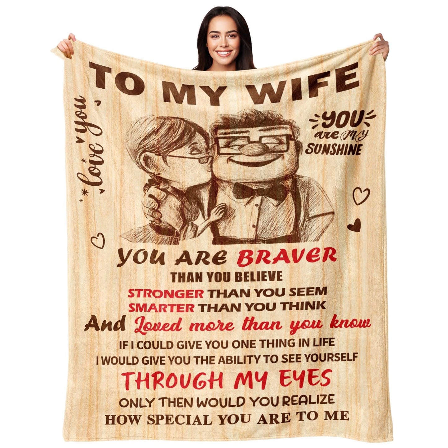 Gifts for Wife from Husband - Wedding Anniversary Birthday Gifts for Women - Romantic I Love You Present for Her - Christmas Mothers Day & Valentines Day Gifts for Wife - To My Wife's Blanket 50"x60"