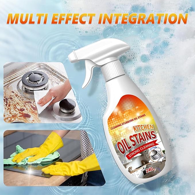 Clean Kitchen Up Oil Stains Spray,Fiell Heavy-Duty Kitchen Degreaser Foam Cleaner,Multi functiona Oil & Stain Foam Remover Spray,For Oven, Counter Tops Stove Range Hood (1pcs)