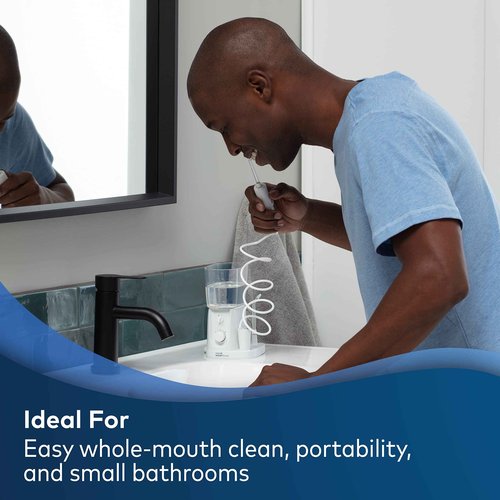 Waterpik Water Flosser for Teeth, Portable Electric Compact for Travel and Home & Fresh Mint Whitening Refill Tablets (30 Count) – for Use with Waterpik Boost Tip