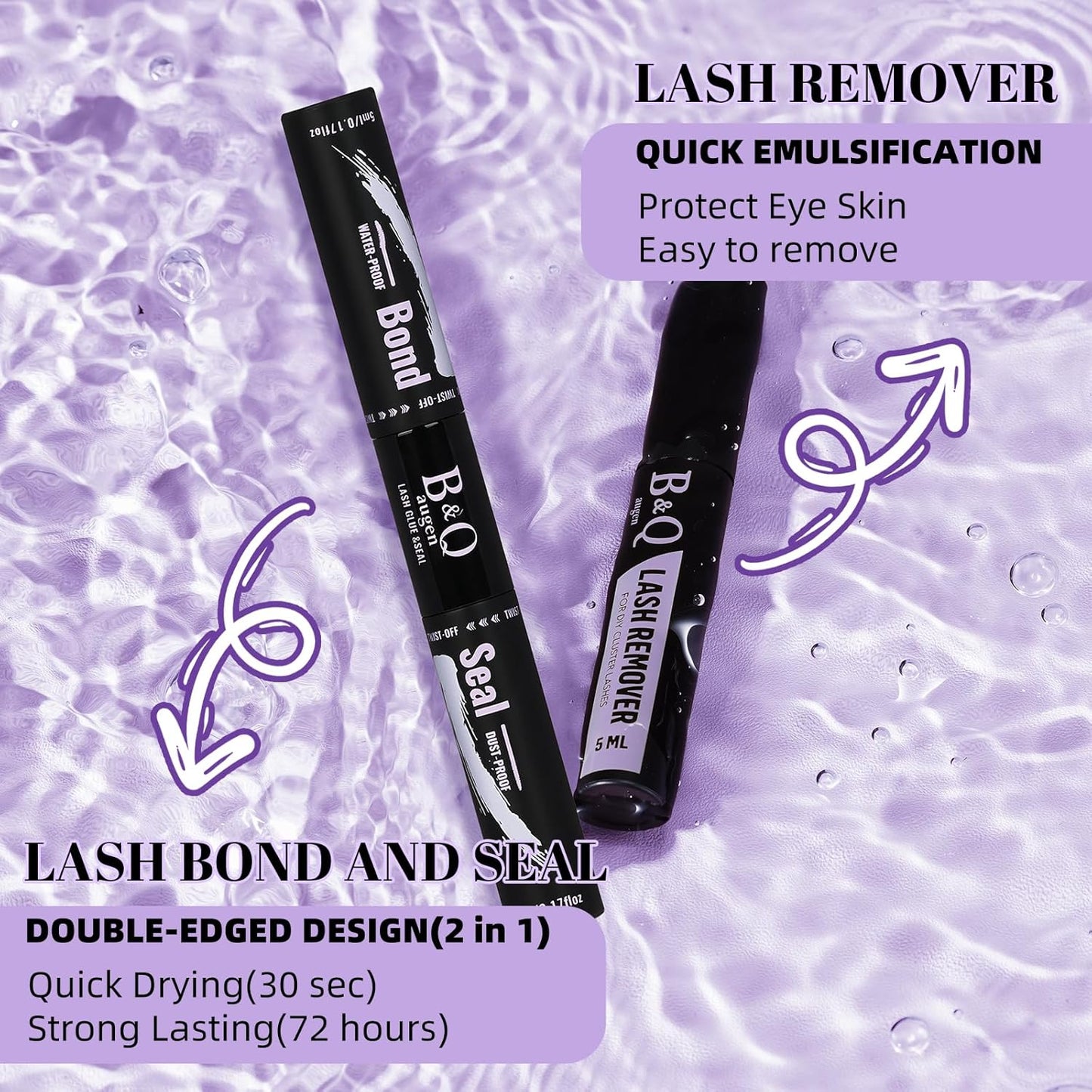 Lash Extension Kit B01 Eyelash Extension Kit B&Qaugen DIY Lash Extension Kit 156 PCS Lash Clusters 8-18mm Cluster Eyelash Extensions Kit with Lash Bond and Seal Lash Applicator Tool (Kit,B01)