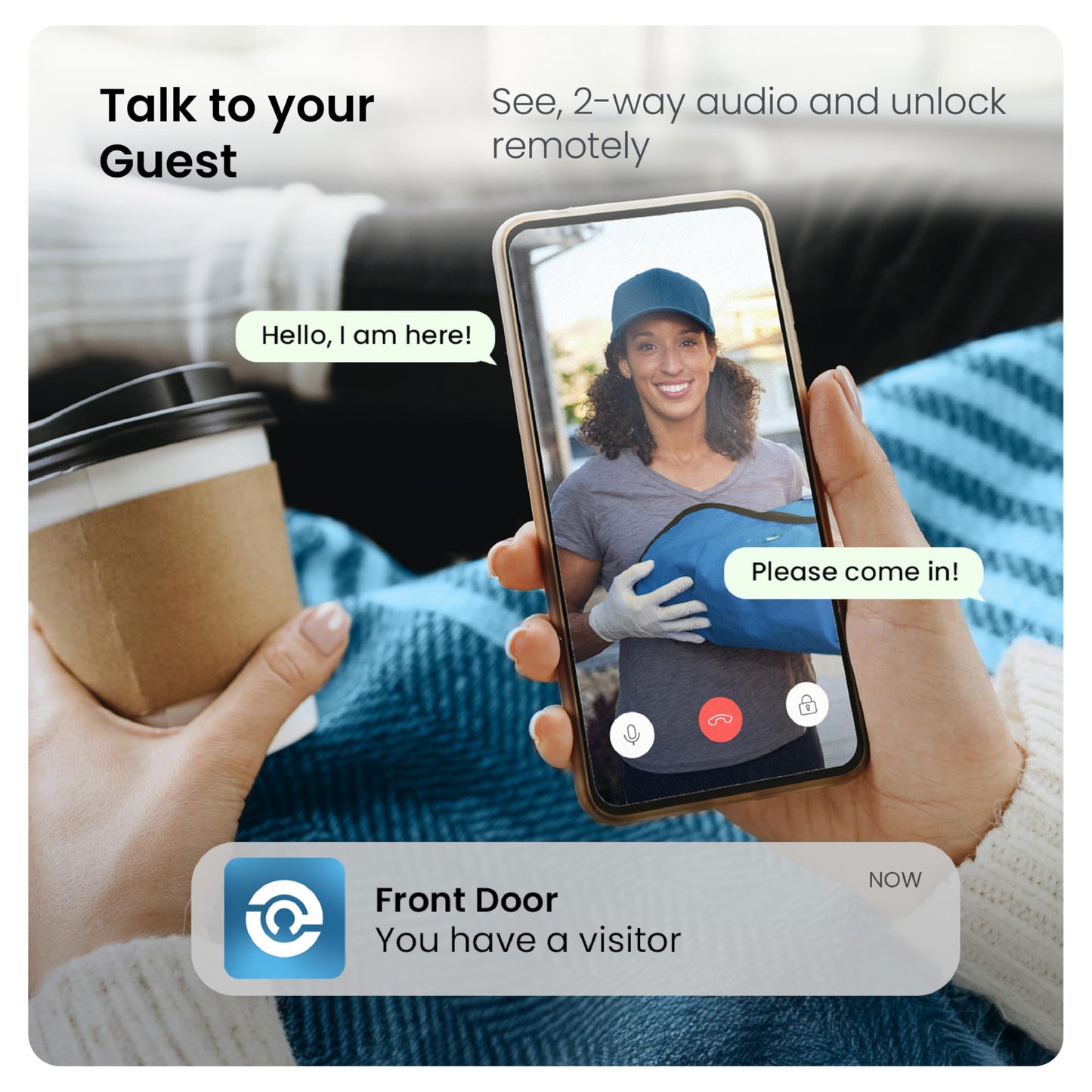 Lockly Vision Elite Video Smart Lock with Camera, Smart Wi-Fi Deadbolt for Front Door, PIN Genie® Keypad, Fingerprint Door Lock, Motion Sensor, App Remote Control, 2 Way Audio Doorbell, No Monthly Fee