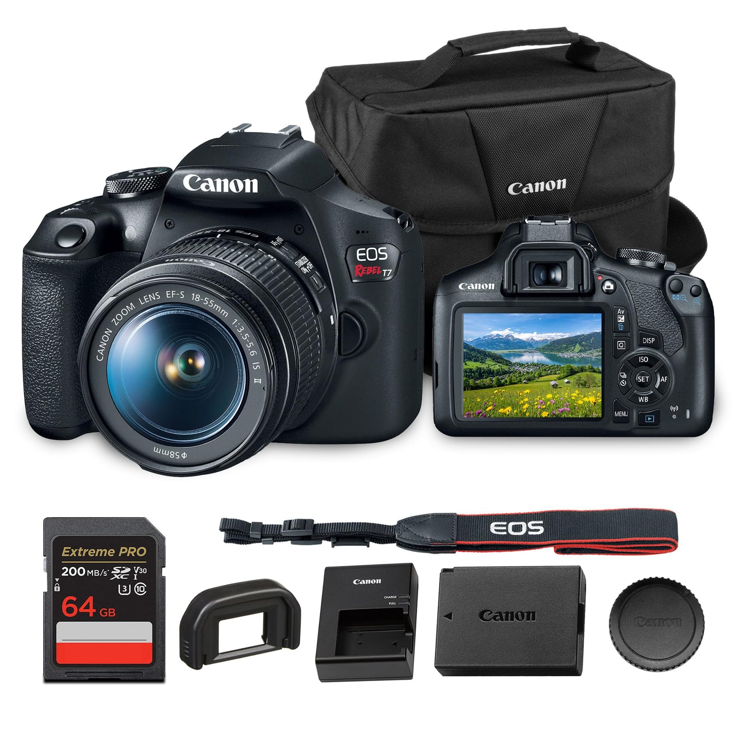 Canon Eos Rebel T7 Dslr Camera | 24.1Mp Aps-C Cmos Sensor With Digic 4+ Image Processor | Built-In Wi-Fi & Nfc | Ef Lens Compati