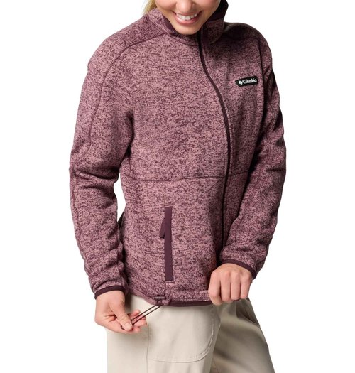 Columbia Women's Sweater Weather Full Zip II, Moonvista/Fig Heather, X-Large