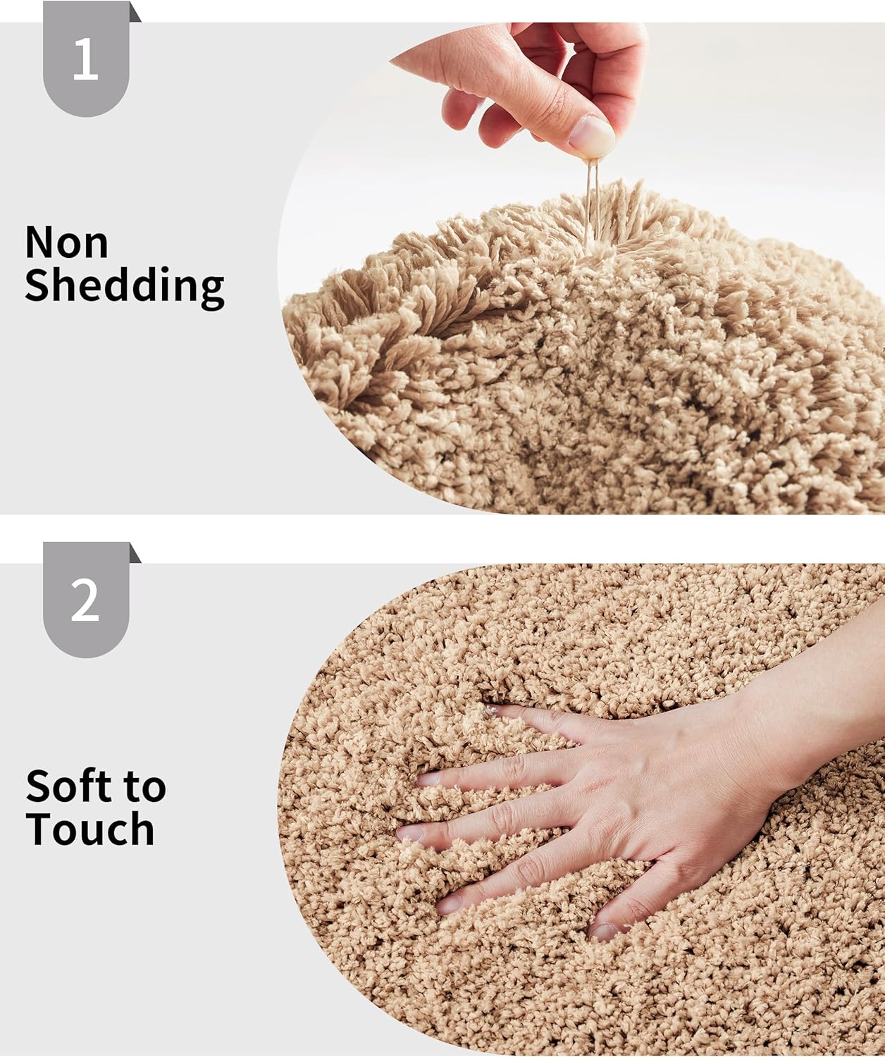 Beige Bathroom Runner Rug 24x59 Non Slip Fluffy Long Bath Mat for Bathroom Floor Washable Plush Luxury Bath Rug for Tub Absorbent Shower Sink Mat Bedside Rug