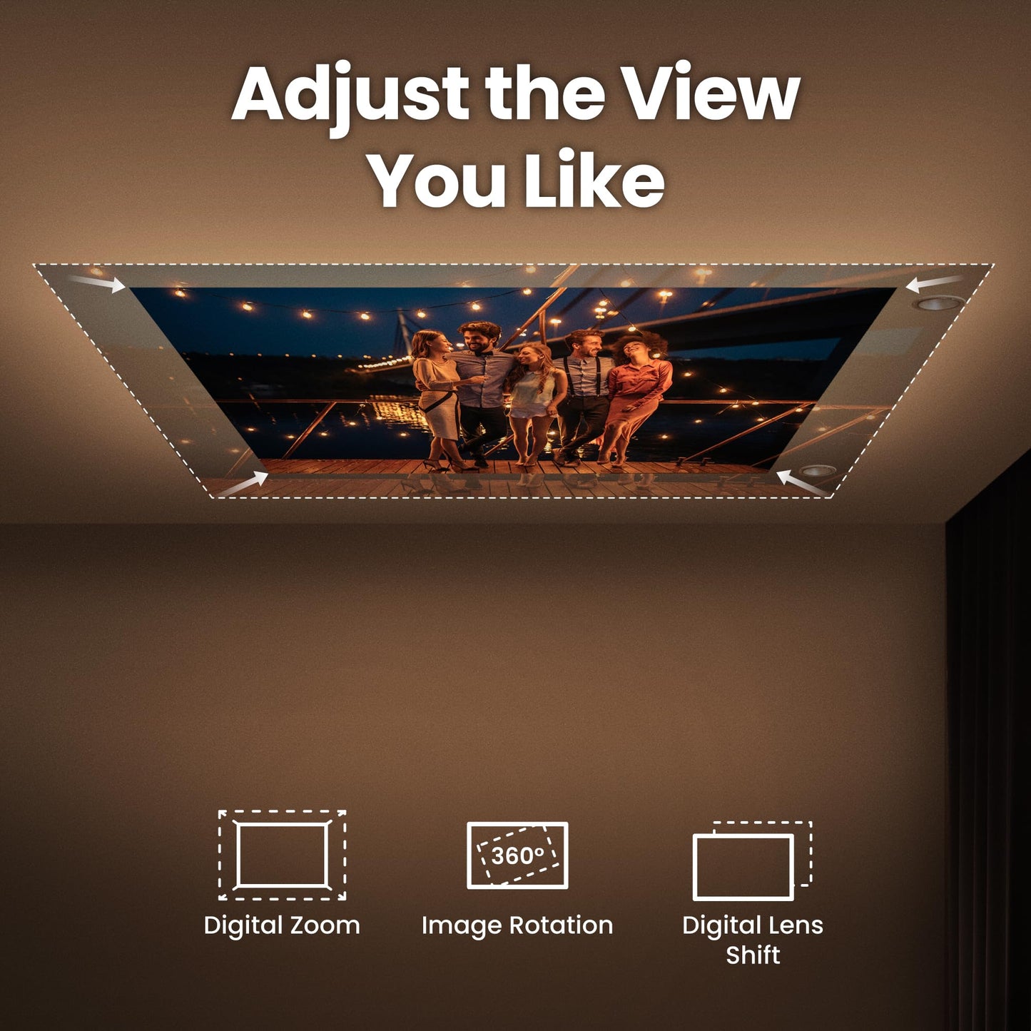 BenQ GV50 | Laser Portable Projector, 500 Lms, Native 1080p, 4K Supported, Ceiling Projection, Tripod Base, Rotating Angle, Google TV, Certified Netflix, WiFi & Bluetooth, Deep Woofer Built in speaker