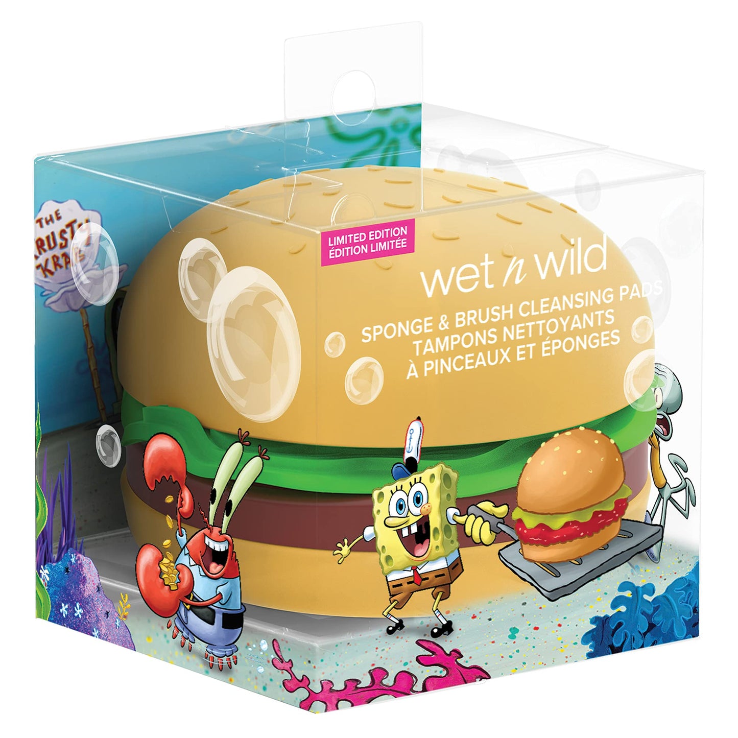 wet n wild SpongeBob Brush Cleaning Pads SpongeBob Squarepants Makeup Tools Brush Cleaning Mat, Krabby Patty