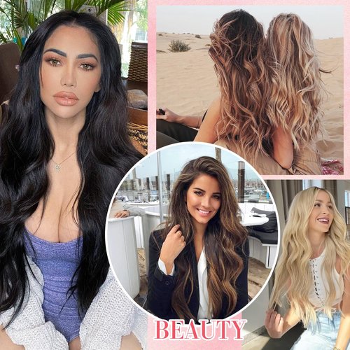 S-noilite 8PCS Clip in Hair Extensions Real Human Hair Dark Brown Clip In Hair Extensions 18 Inch 140g Straight Double Weft #2