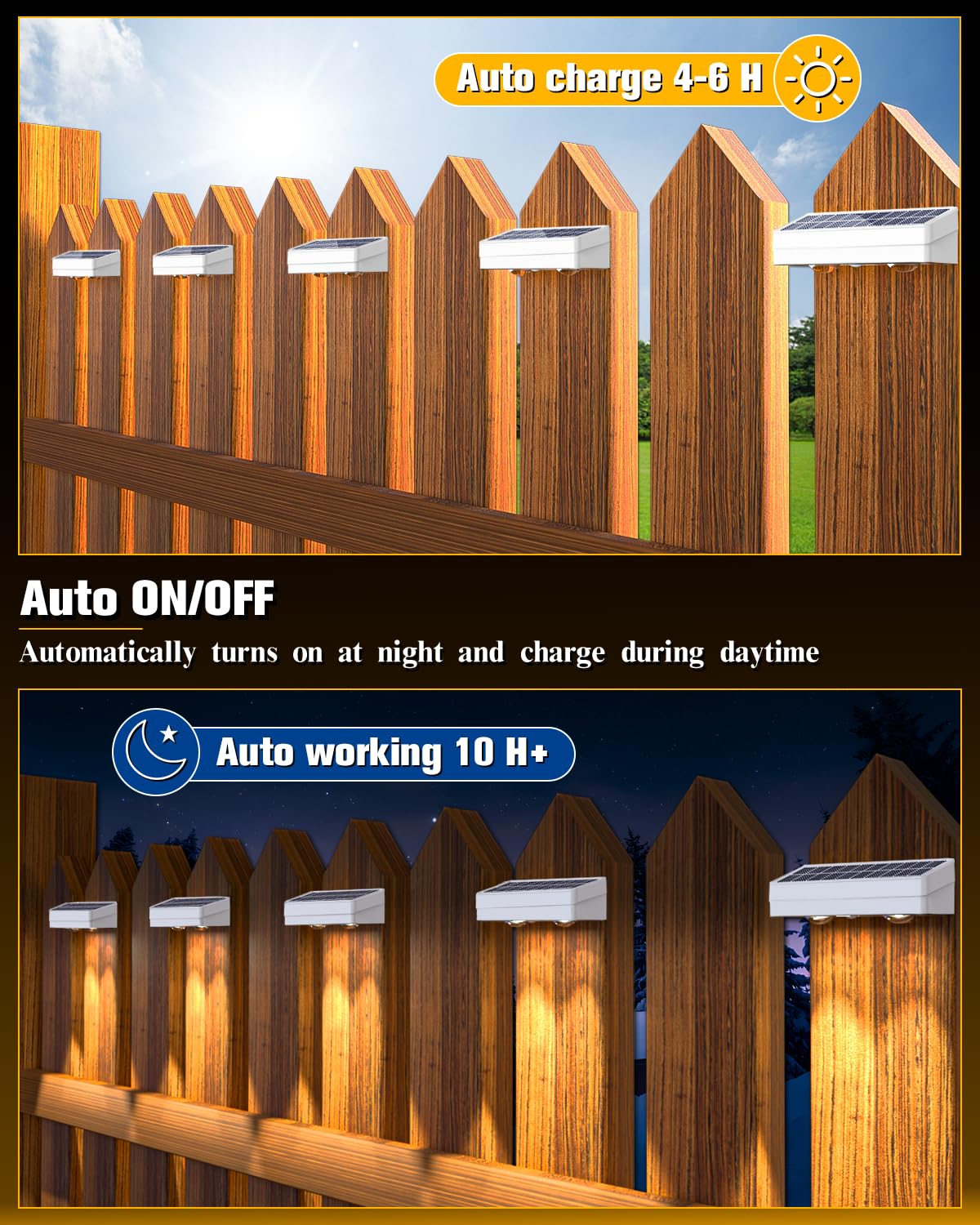 JOFIOS Solar Fence Lights 8 Pack, 50 Lumens Outdoor Fence Solar Lights with 12 Modes RGB Color Glow LED Solar Lights Outdoor Waterproof for Patio, Backyard, Deck, Fence, Railing. （White Shell）