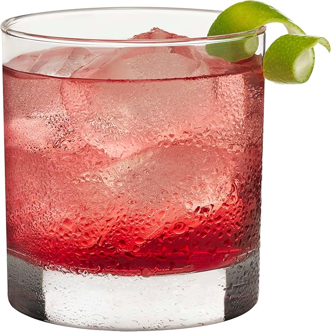 Libbey 917CD Heavy Base Rocks Glasses Set of 12, Rocks Glass Cups with Simple Lines, Elegant Old Fashioned Glass Set for W...