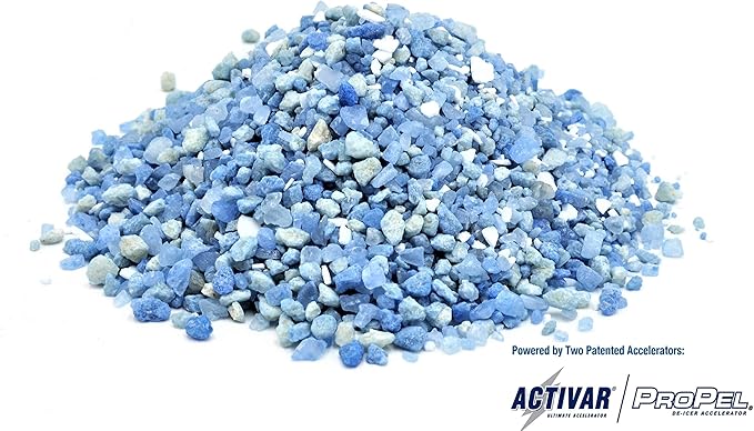 National Blue Ice Melt and Snow Salt 20lb Bucket - Fast Acting Ice Melter - Pet, Plant and Concrete Friendly, Environmentally Safe - Free of Magnesium Chloride - Melts to -15°F