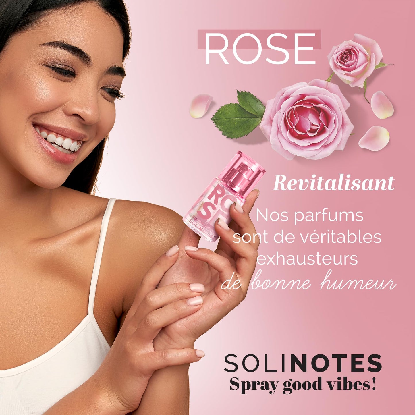 Solinotes Rose Perfume for Women, 0.5 Fl Oz/ 15 ML Eau De Parfum, Delicate Floral and Soothing Scent with Premium Ingredients - Clean Perfume, Cruelty Free, Vegan, Made in France