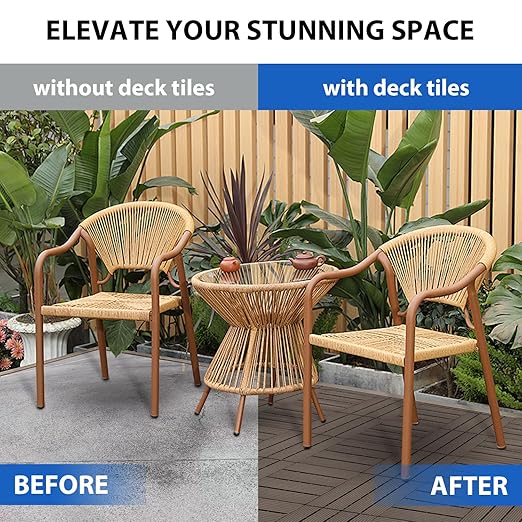 27 PCS 12x12 Inch Interlocking Deck Tiles - Waterproof All-Weather Outdoor Patio Flooring for Pool, Balcony, Backyard, Porch & Garden, Chocolate