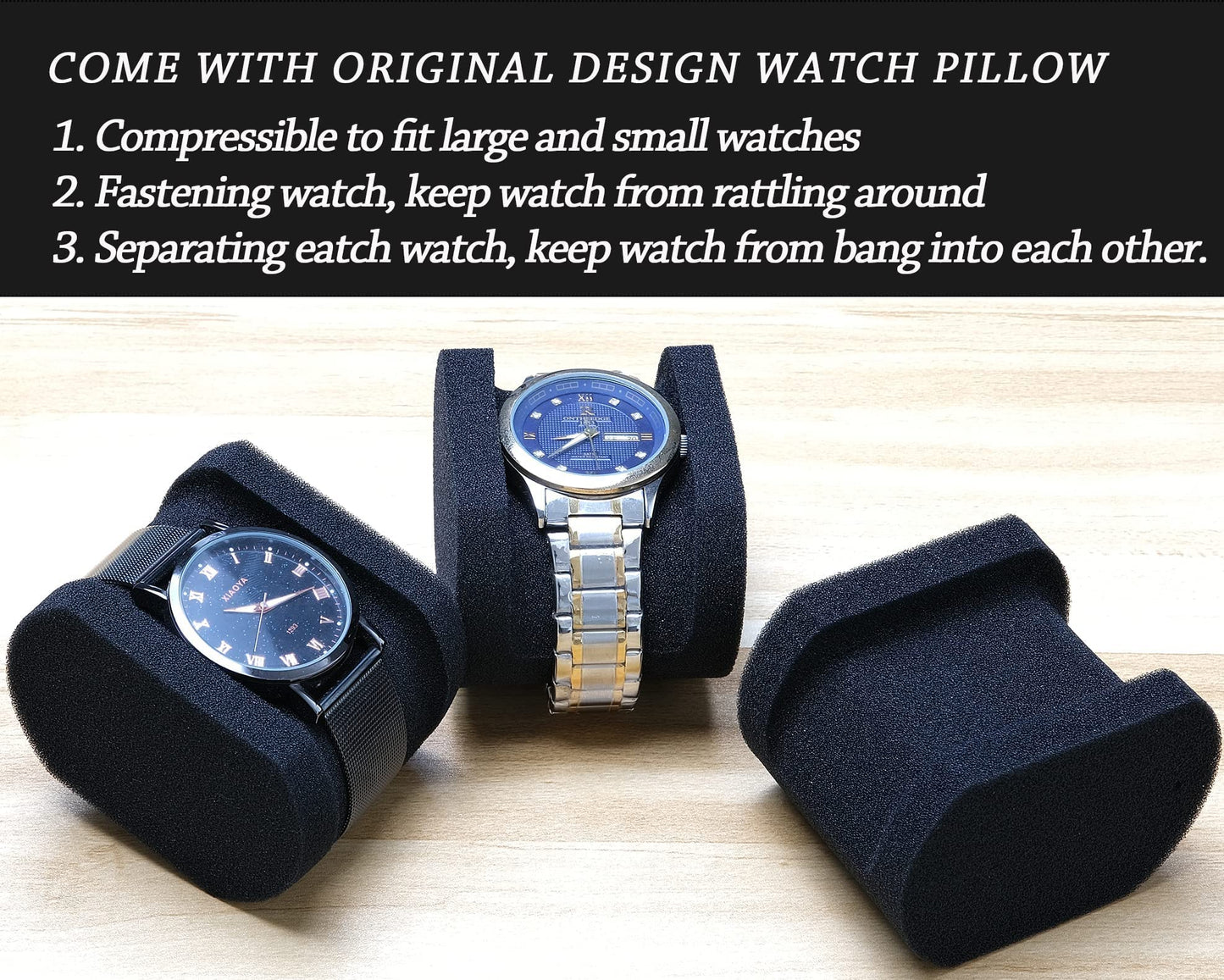 RIGICASE Single Hard Watch travel case, Men's wristwatch smartwatch sports watch Roll Display Organizer box with custom flexible