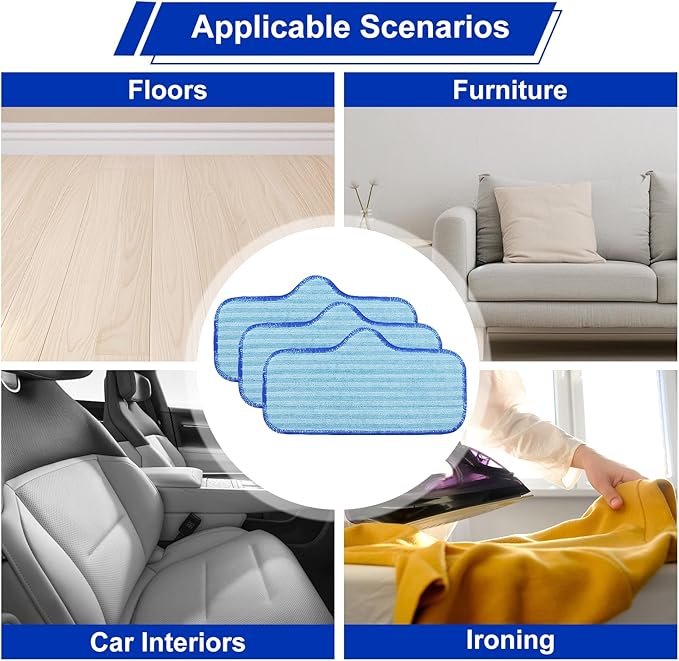 Microfiber Pads for Dupray Neat Steam Cleaner, Durable, Reusable and Machine Washable, Microfiber Replacement Mop Pads for Dupray Steam Cleaner Accessories, 3Pack