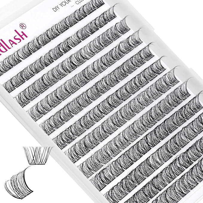 Individual Lashes 96 pcs D Curl Lash Clusters Mixed Length Individual Lash Extensions Cluster Lashes DIY Lash Extension Supplies Eyelash Clusters (F4-0.07D, 12-18mm)