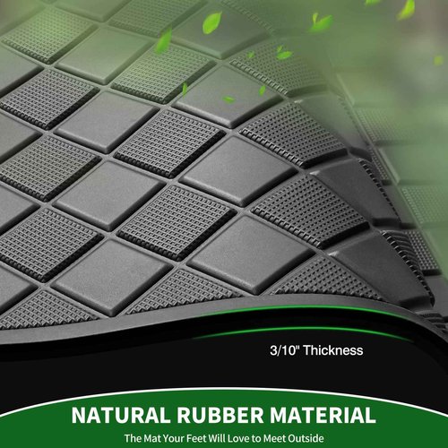 Cartalia Golf Cart Floor Liner Mat 8mm Thick Rubber Full Coverage Only Fit for 2007-2016 Yamaha Drive (Gen1), G29, YDR, Adventurer Carts Diamond Deluxe Non-Slip Front Feet Mat Replacement - Black Trim