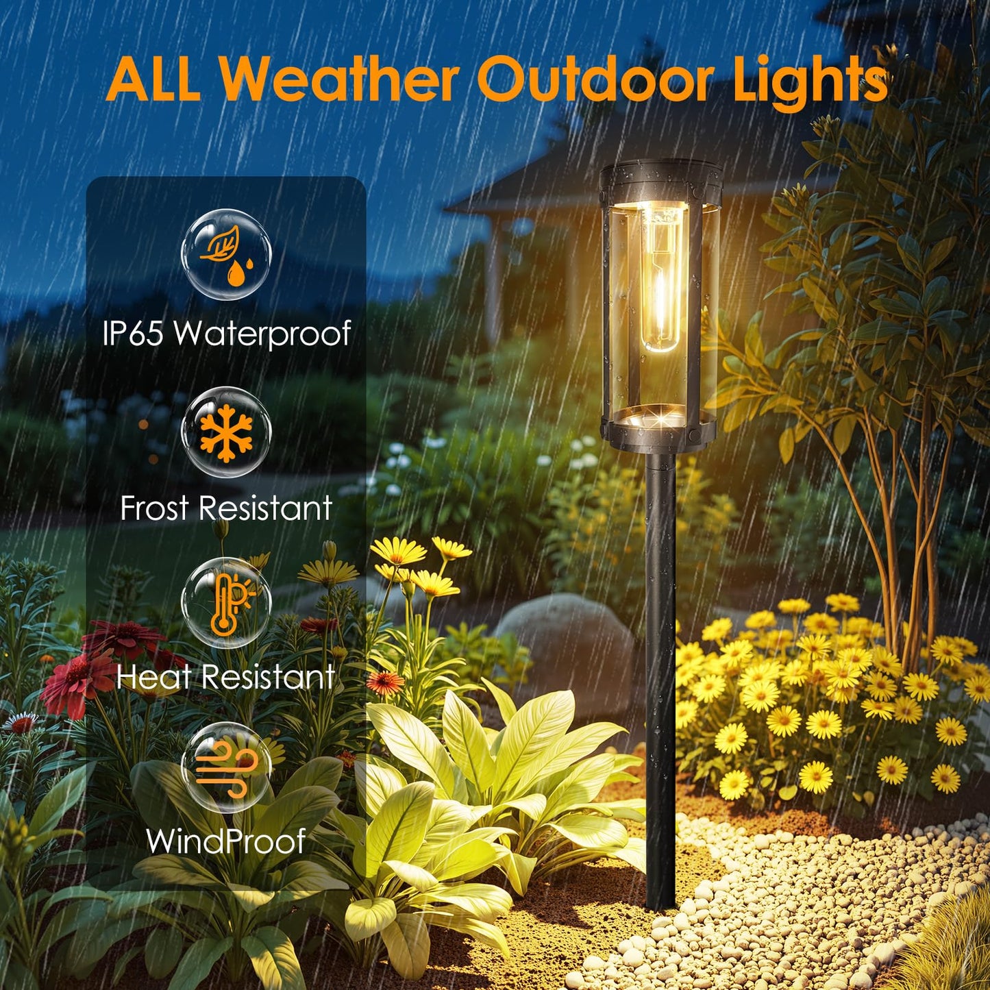 Bright Solar Pathway Lights Outdoor 6 Pack, Solar Powered Garden Light Waterproof, Auto On/Off Yard Decorations Outdoor Lights for Patio Lawn Walkway Driveway Porch, Decorative Landscape Lighting